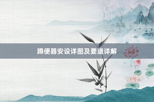 蹲便器安设详图及要道详解