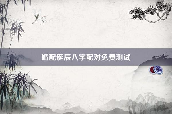 婚配诞辰八字配对免费测试